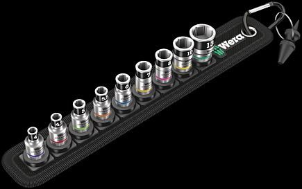 Wera Zestaw kluczy nasadowych Zyklop 1/4" z funkcją przytrzymywania 9 elementów (05003880001)