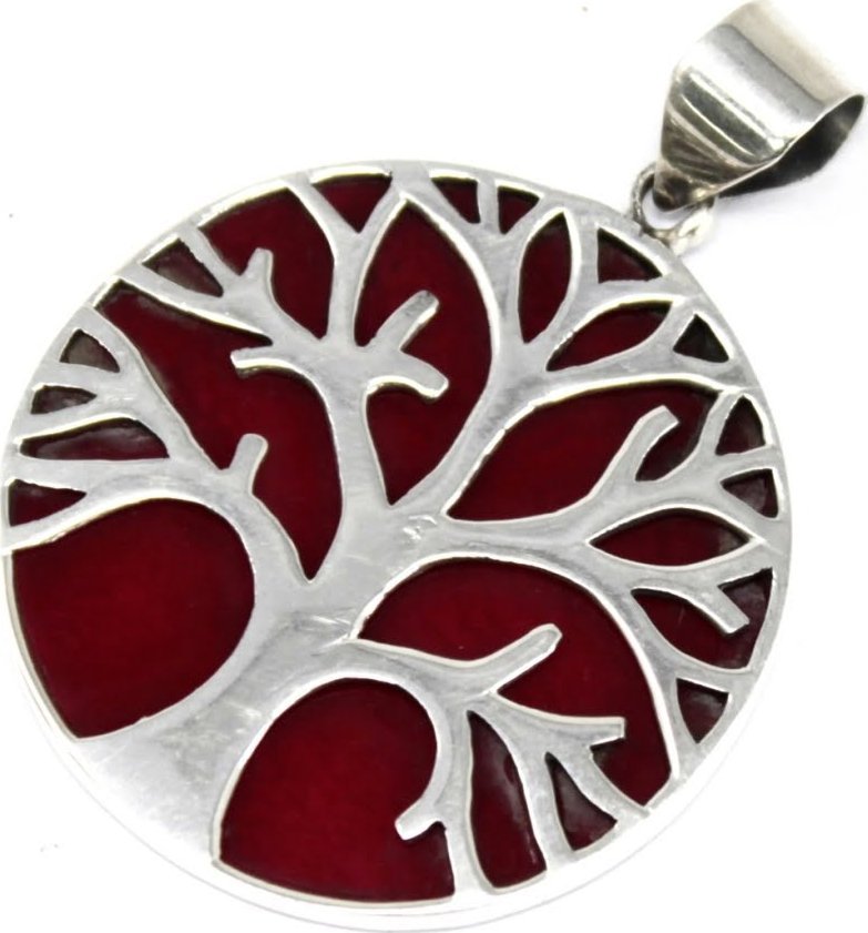 WĘC - Twój Jubiler Wisiorek srebrny Drzewo Życia - Coral Effect
