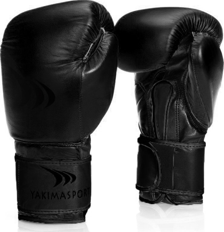 YakimaSport Rękawice bokserskie GRAND czarne black matt- skóra naturalna 16 oz