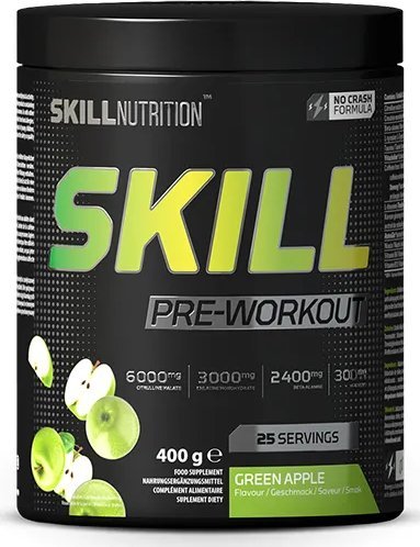 Applied Nutrition Skill Nutrition - Skill Pre-Workout, Zielone Jabłko, Proszek, 400g