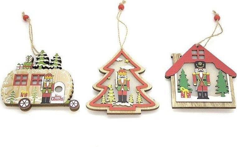 Zawieszka drewniana ze światłem LED MIX