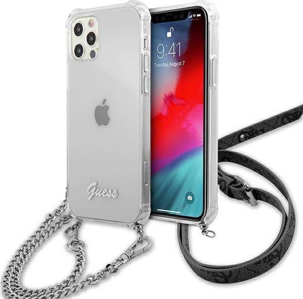 Guess GUHCP12LKC4GSSI iPhone 12 Pro Max 6,7" Transparent hardcase 4G Silver Chain