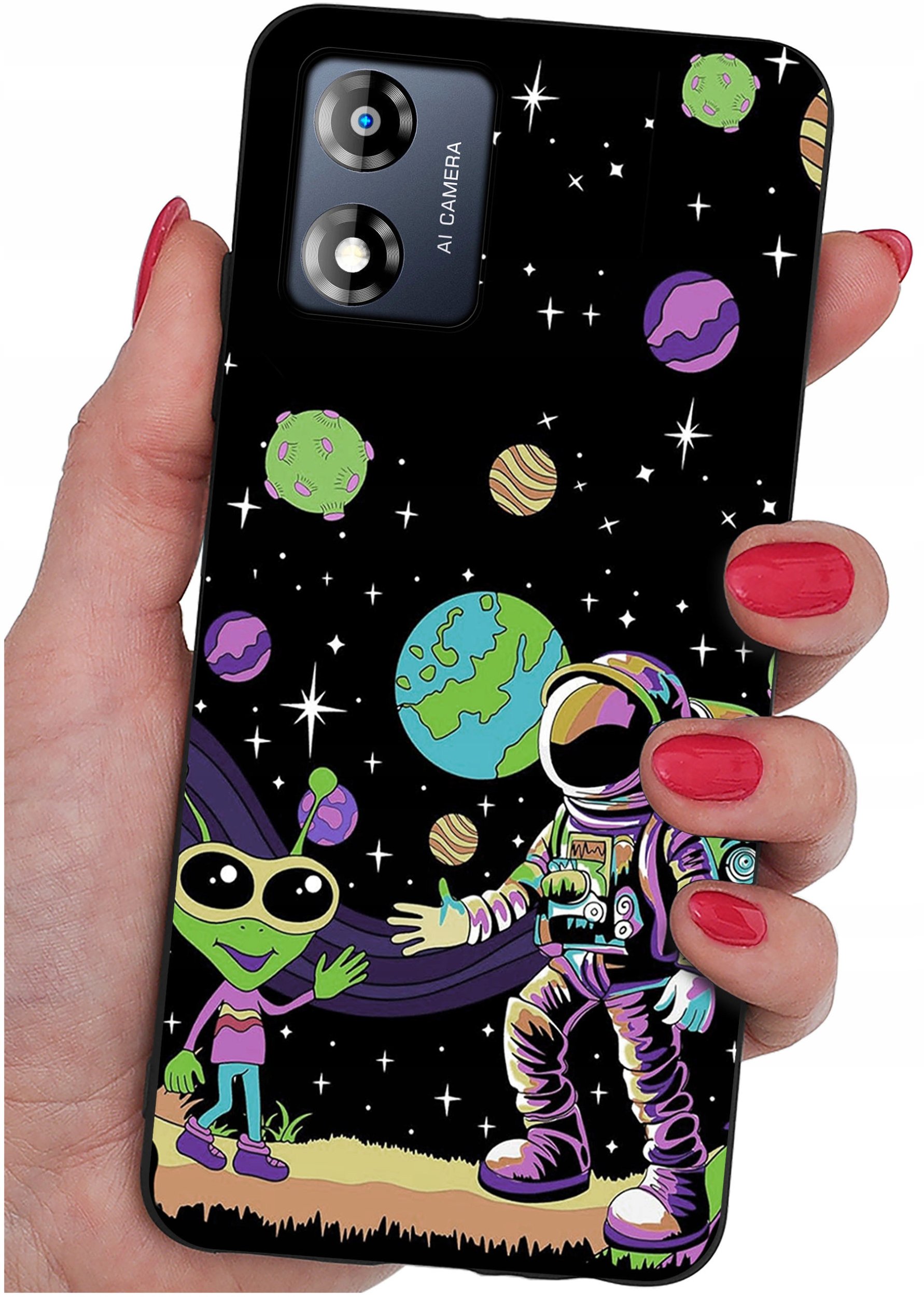 Etui do Motorola Moto E13 WZORY |SILIKONOWE MATT CASE + SZKŁO 9H