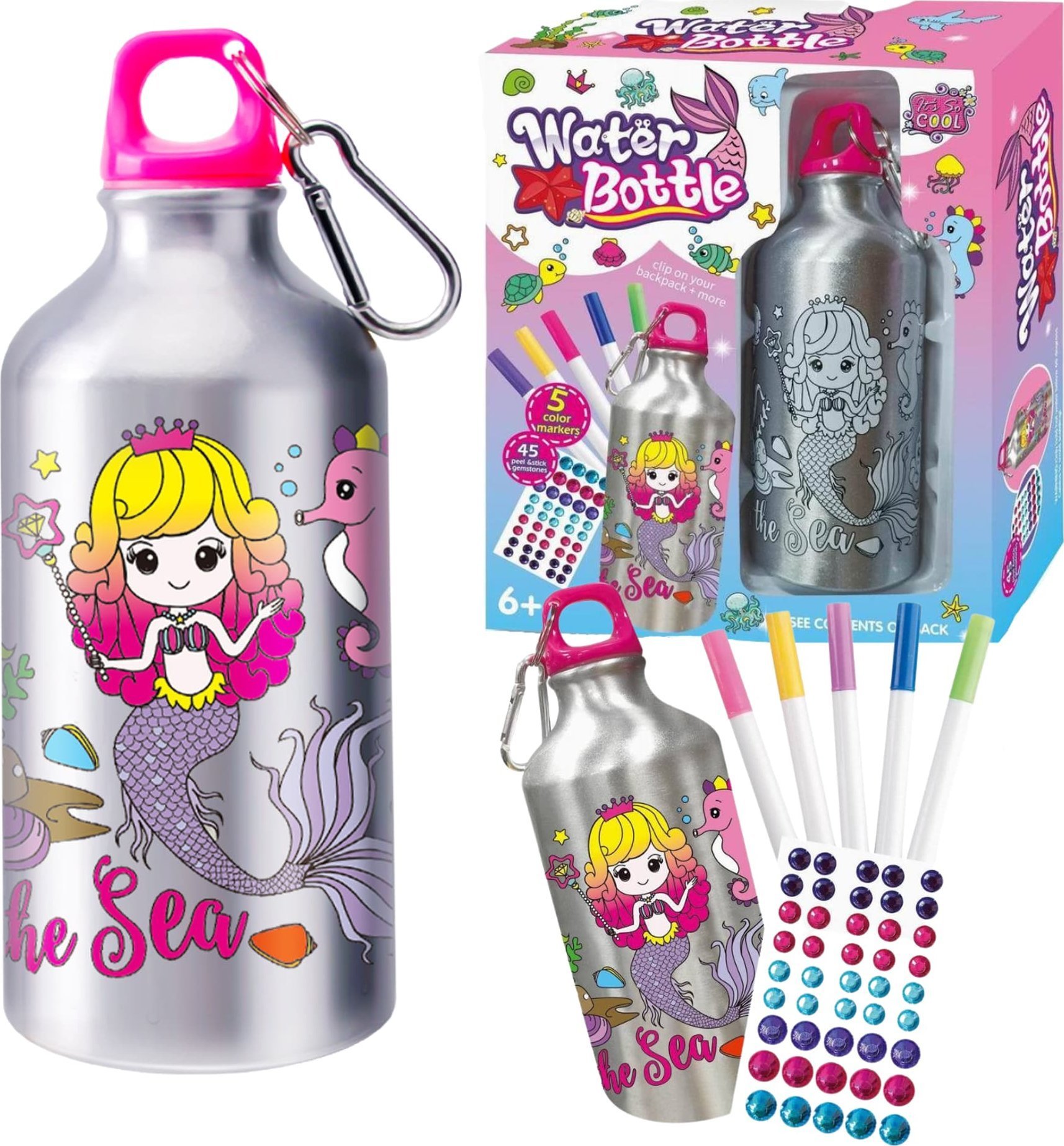 ProNice Zestaw Kreatywny Butelka Na Wodę Księżniczka Malowanie Diamentami