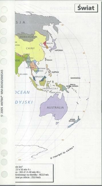 Antra Wkład do organizera A5 mapa świata (270068)