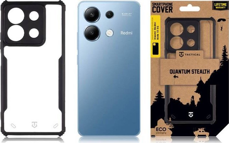 Tactical Quantum Stealth Cover for Xiaomi Redmi Note 13 5G Clear/Black standard
