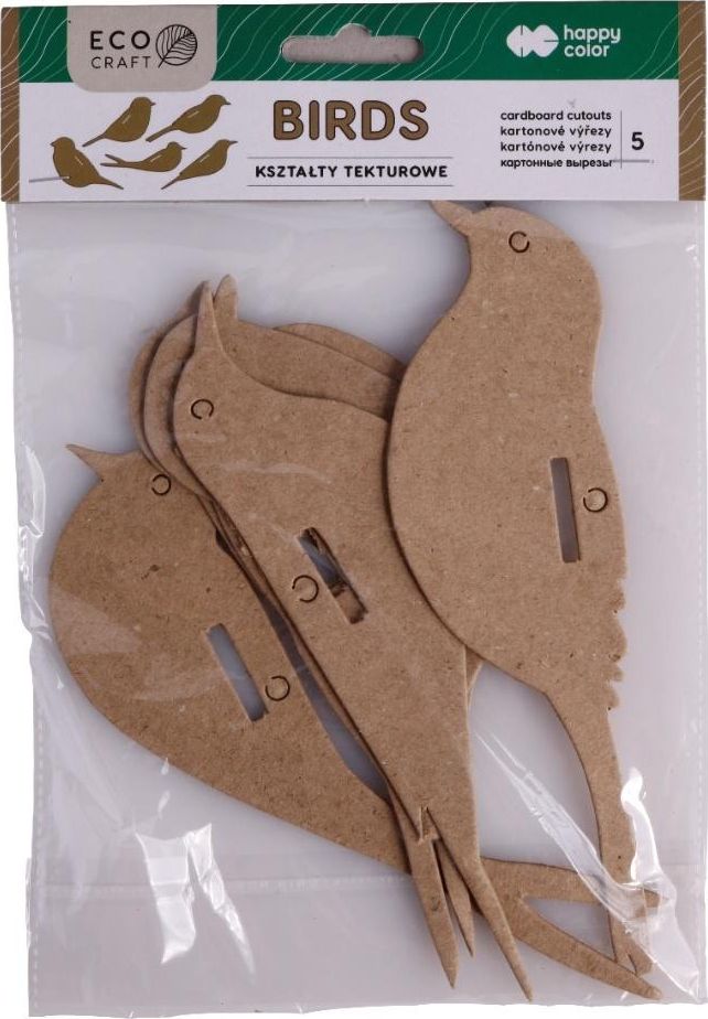 Happy Color Zestaw kształtów tekturowych Bird 5szt HAPPY COLOR