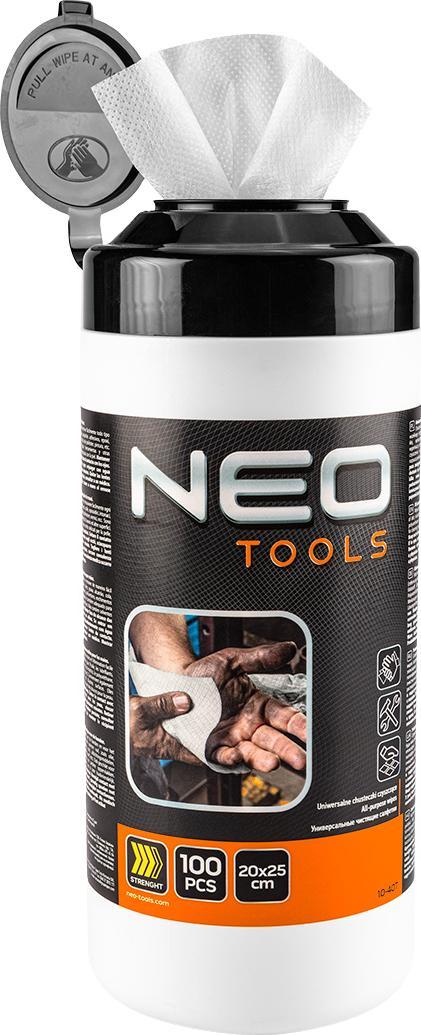 Neo Chusteczki do mycia rąk (Chusteczki do mycia rąk oraz czyszczenia powierzchni i narzędzi z trudnych zabrudzeń, słoik 100 szt.)