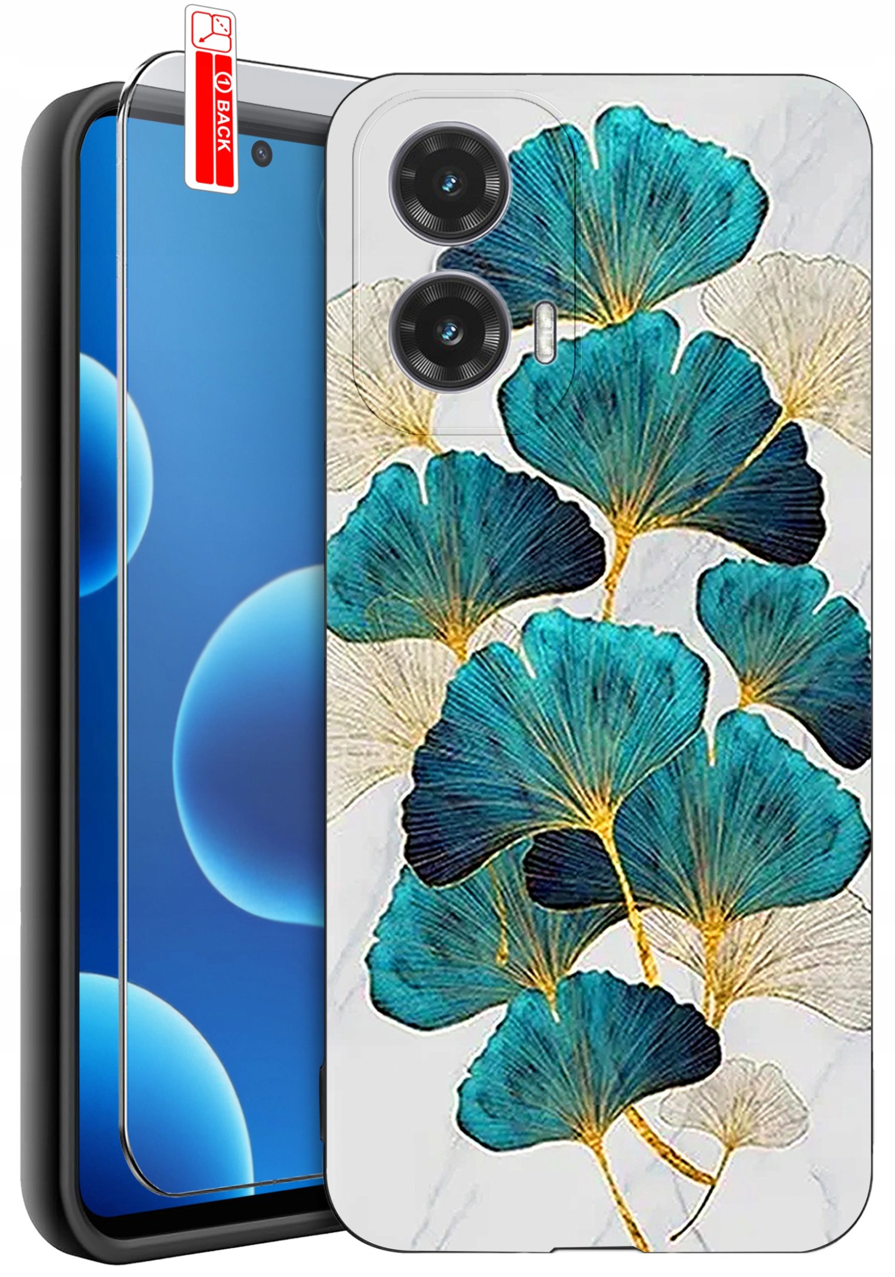 ETUI do Motorola Moto G45 5G | WZORY | SILIKONOWE MATT CASE + SZKŁO 9H