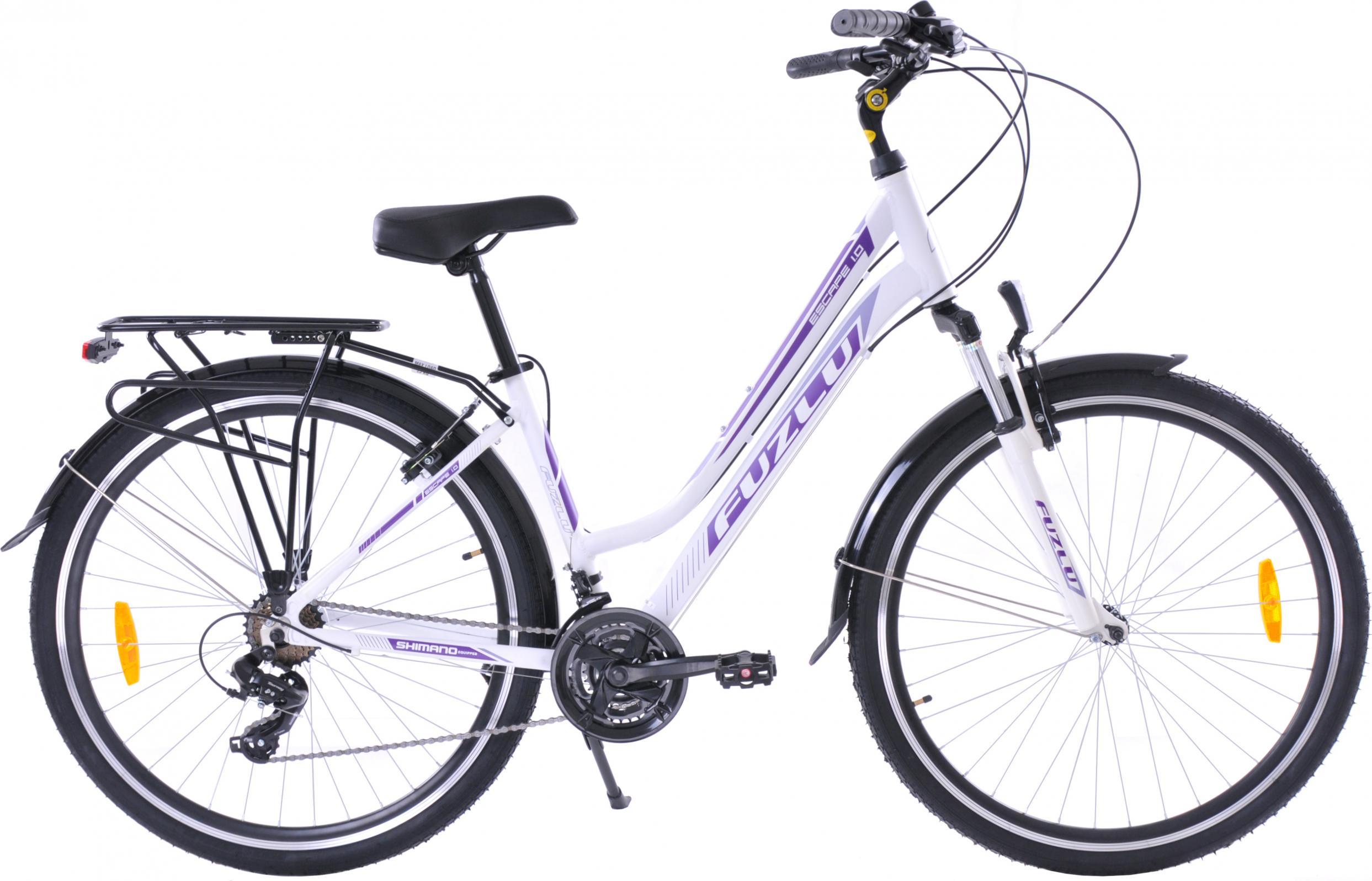 Fuzlu Rower trekkingowy 28 Fuzlu Escape 1.0 Lady (18") biały/fiolet/fiolet mat
