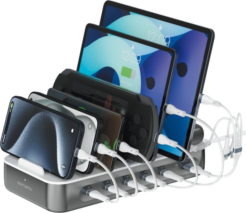 Stacja ładująca 4smarts Team 100W z zestawem kabli kosmiczna szarość
