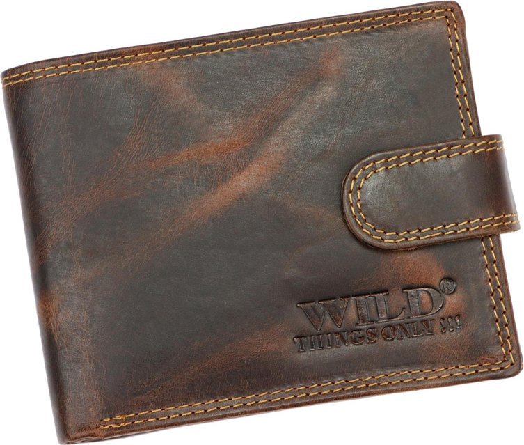 Wild WILD skórzany porfel męski 5600B brąz 5600B CR.HUNTER