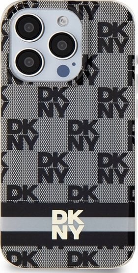 DKNY DKHMP14LHCPTSK iPhone 14 Pro 6.1" czarny/black hardcase IML Checkered Mono Pattern & Printed Stripes MagSafe