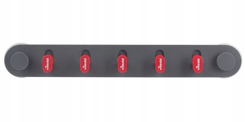 Wieszak samoprzylepny z haczykami 43x3,7x6cm Plastikowy szaro-czerwony