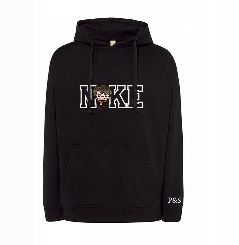 BLUZA Z HAFTEM HARRY BAWEŁNA DZIEŃ KOBIET INICJAŁY PREZENT CZARNA BIAŁA