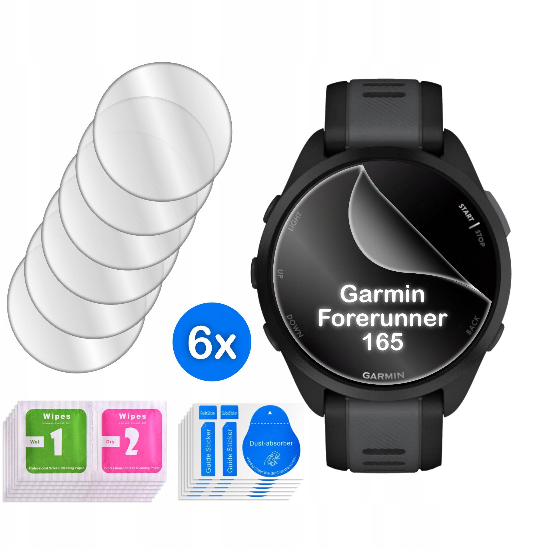 FOLIA do Garmin Forerunner 165 HYDROŻELOWA OCHRONNA na ekran 3D 6 sztuk
