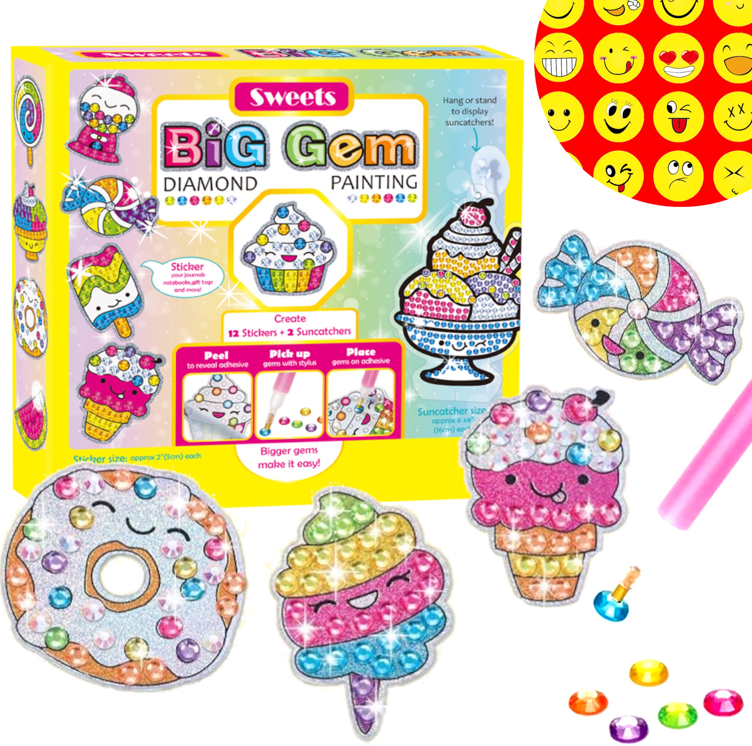 ZESTAW DLA DZIECI MALOWANIE DIAMENTAMI HAFT DIAMENTOWY AKCESORIA +NAKLEJKI