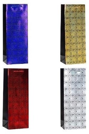 Torebka ozdobna na butelkę 12x36x9cm mix ROZETTE