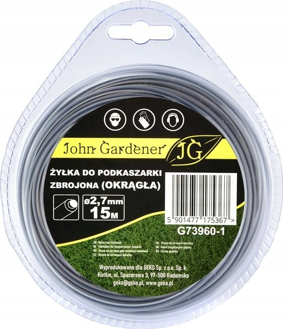 Geko Żyłka do podkaszarki zbrojona(okrągła) 2,7mmx15m (10/80)