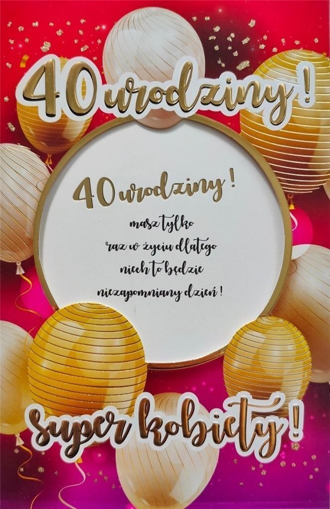 Yeku Karnet Urodziny 40 6K - 024