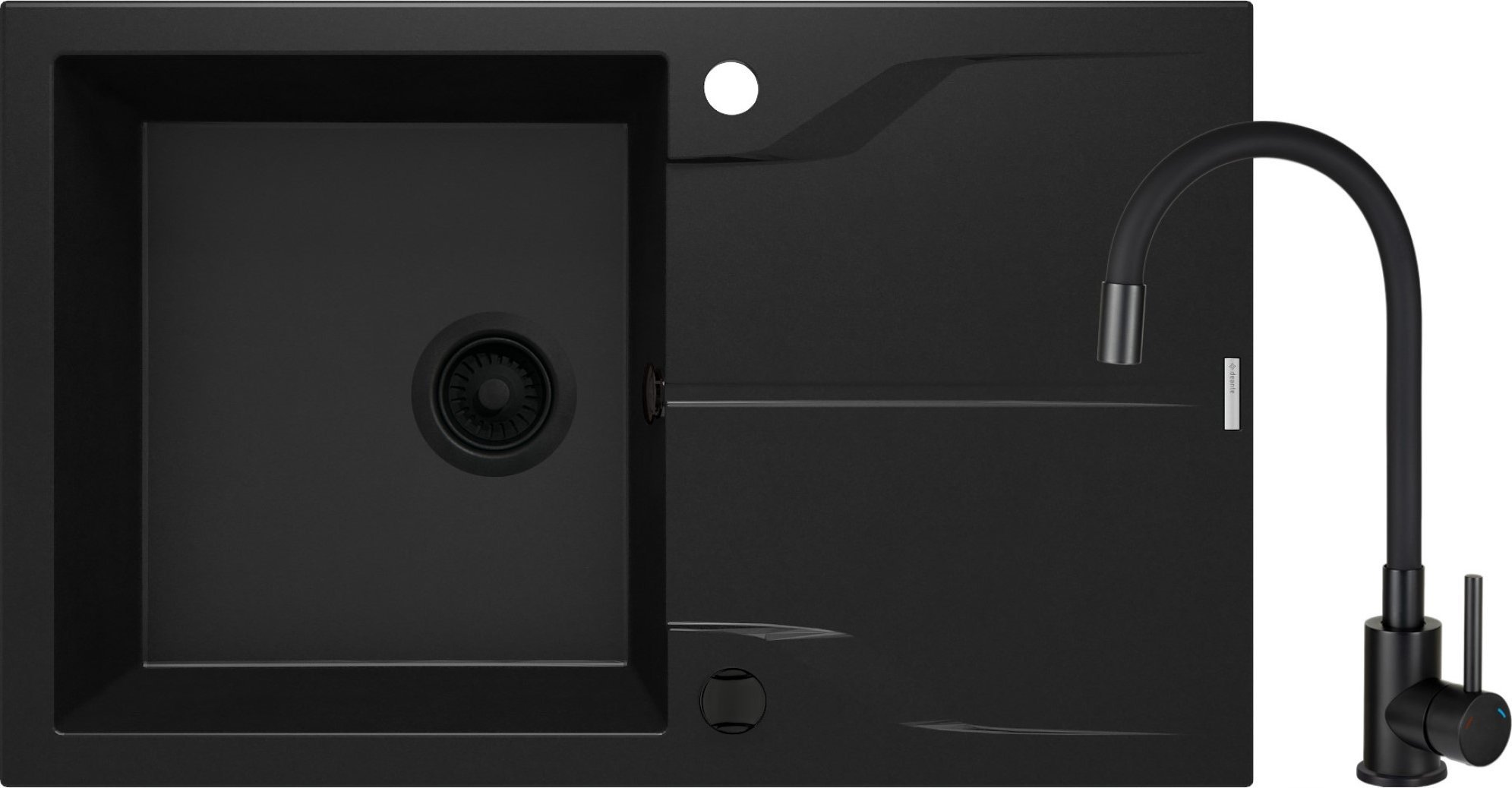 Zlewozmywak Deante Zlewozmywak granitowy z baterią 1-komorowy z ociekaczem