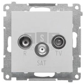 TASP.01/143 Simon 55 Gniazdo antenowe R-TV-SAT przelotowe 7 dB (moduł). 1x Wejście: 5 MHz2,4 GHz Aluminium mat TASP.01/143