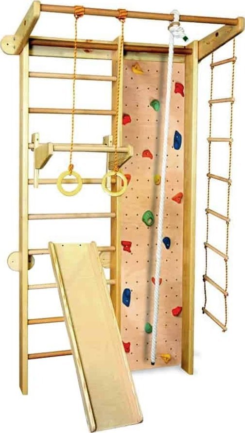 Babygame Drabinka gimnastyczna drewniana + ścianka do wspinaczki Mistrz 2