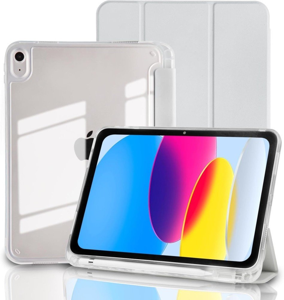 Etui Supero do Apple iPad 10.9 2022 / iPad 11 2025 Clear Pencil, przezroczysto-szare