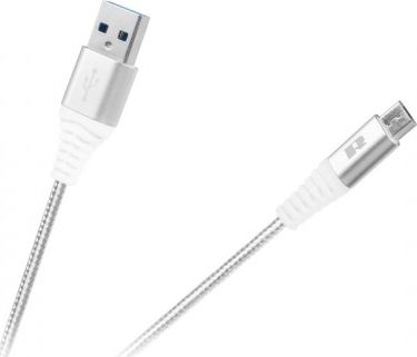 Kabel USB Rebel Comp USB-A - microUSB 1 m Biały (RB-6000-100-W)