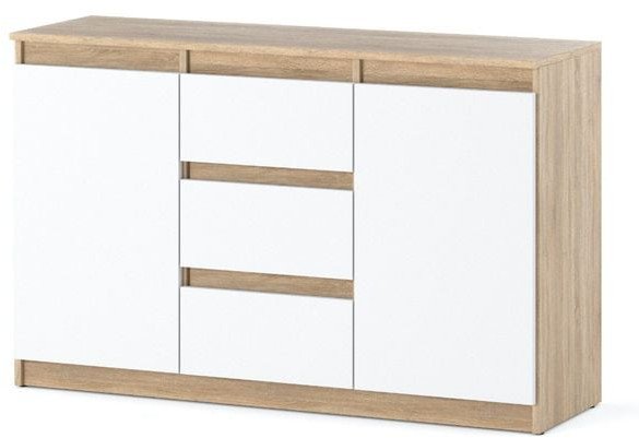 Komoda 120cm Szafka 3 Szuflady Do Sypialni Duża 120cm Sonoma San Sebastian
