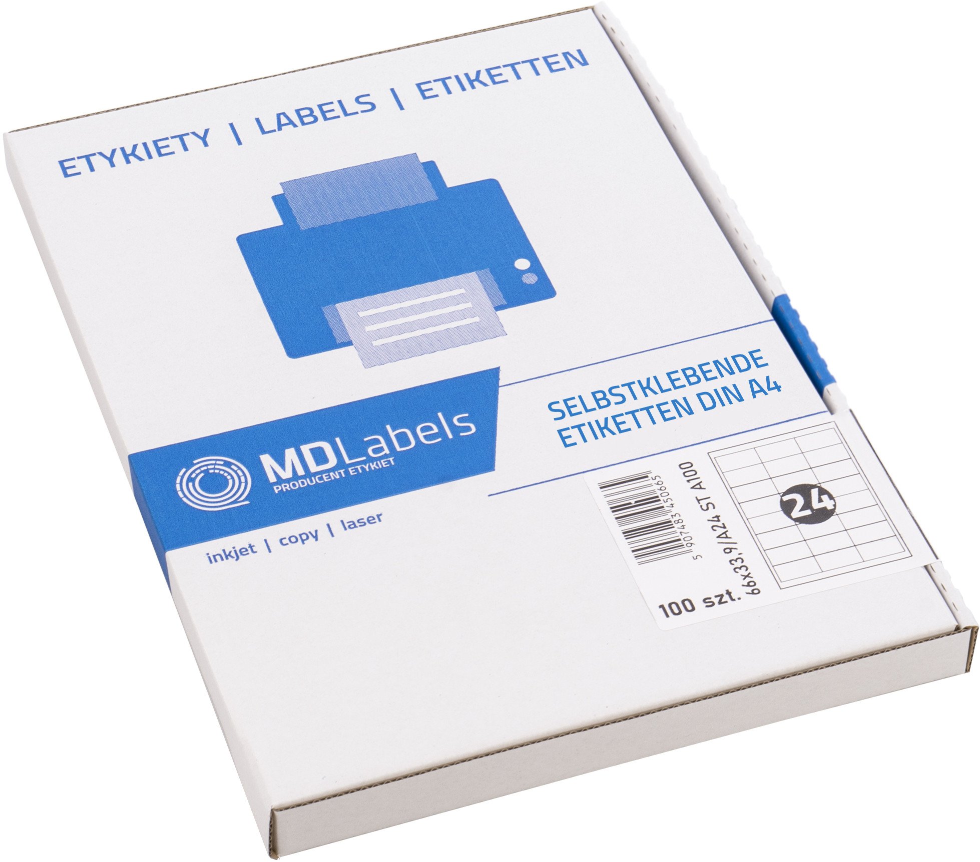 Etykiety samoprzylepne 66x33,9mm 100 ark AMAZON