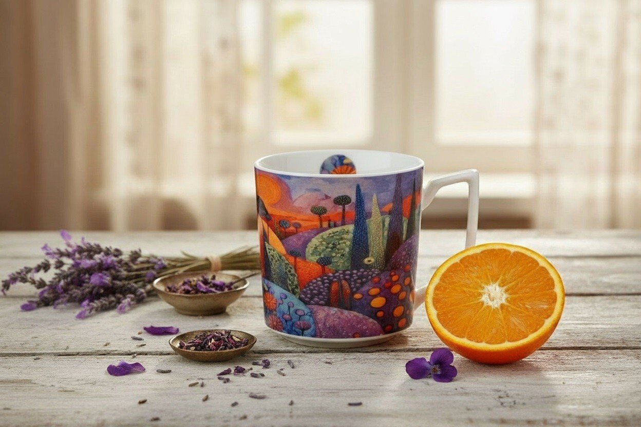 Duży kubek porcelanowy 750 ml Modern Bubbly Hills