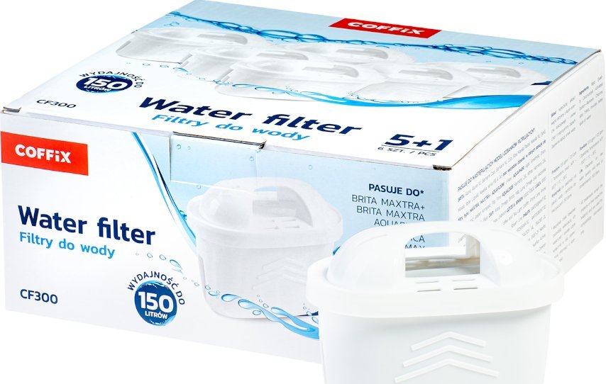 Coffix Uniwersalne filtry do dzbanka wody 6 szt. CF300