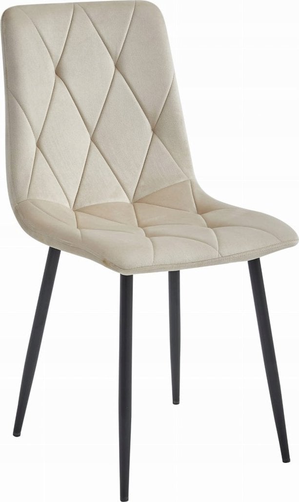 Leobert Krzesło LIBRA - chłodny beż aksamit / nogi czarne x 4