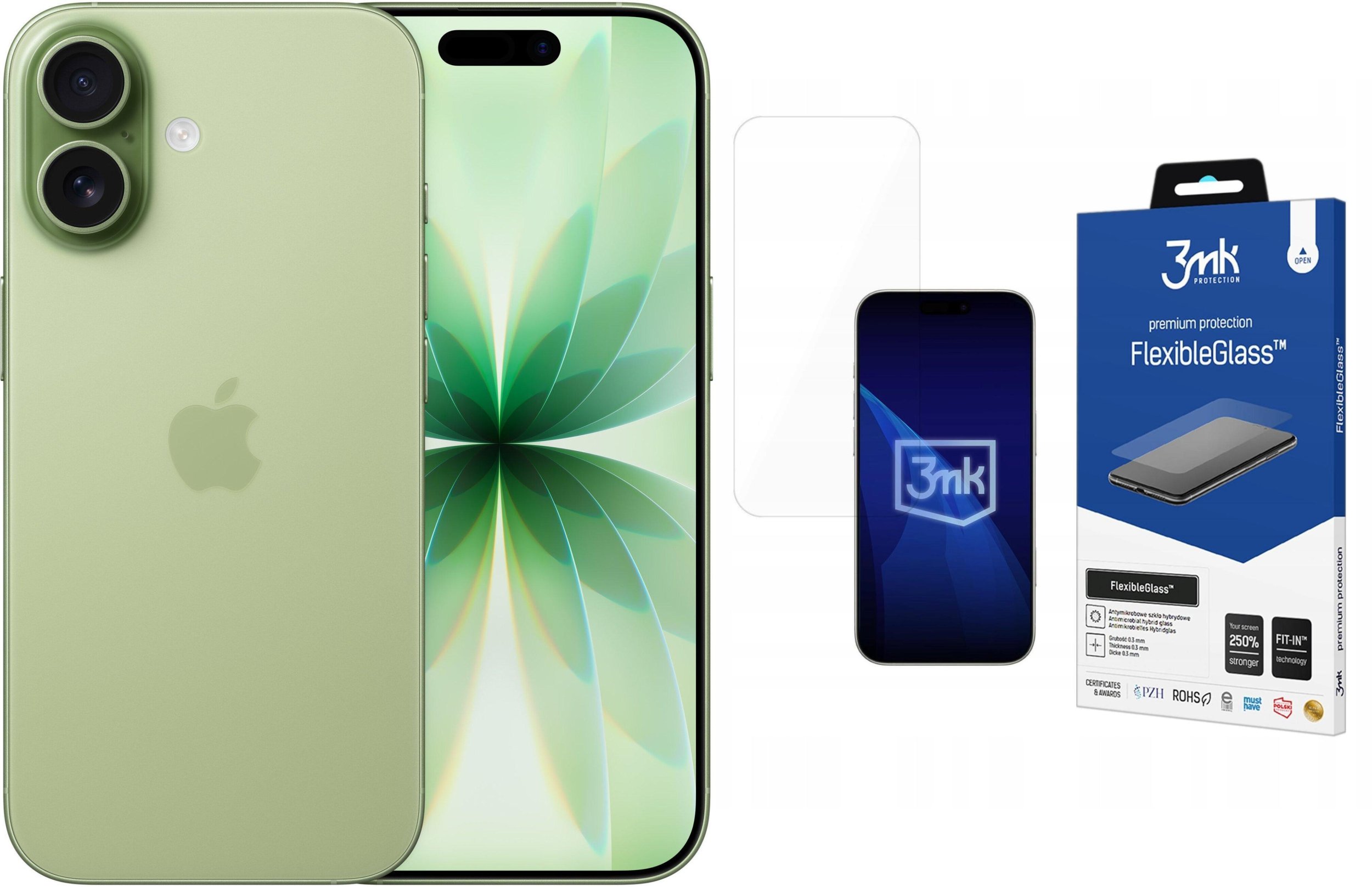 Smartfon Apple iPhone 17 8/256GB Zielony (MG6N4ZD/A) + FlexibleGlass