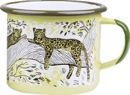 The Big 5 of Africa Kubek emaliowany Leopard zielony