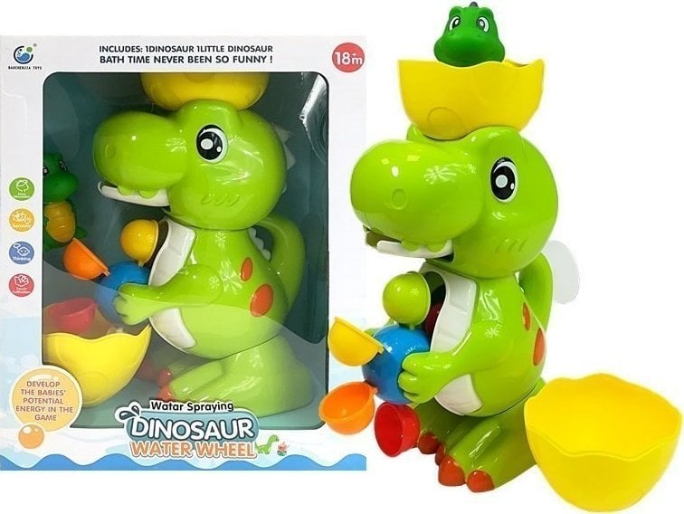 LeanToys Kąpielowy Dinozaur Młynek Tryskający Wodą