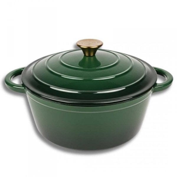 Atusa EMALIOWANY GARNEK ŻELIWNY ZIELONY 22cm 3L HAGE