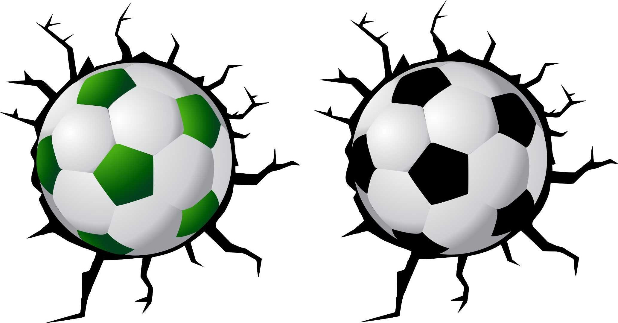 naSciane Naklejka ścienna 3D PIŁKA NOŻNA dziura ze ściany