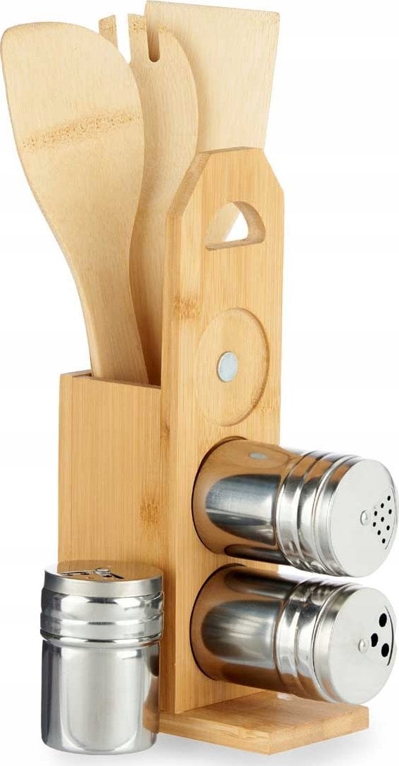 Kinvara Zestaw akcesoriów kuchennych w stojaku, z metalowymi pojemniczkami na przyprawy