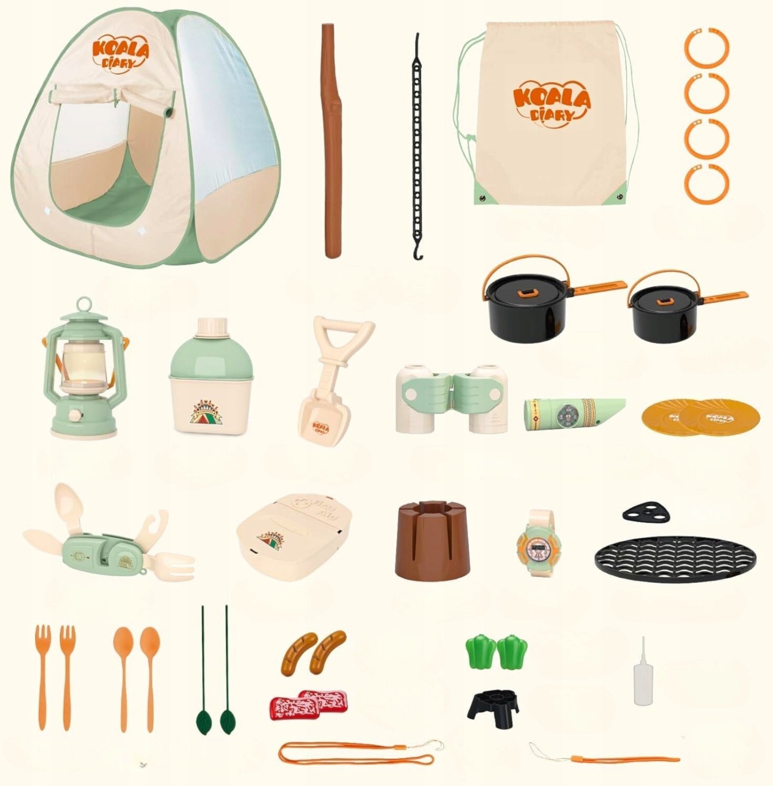 Zestaw kempingowy dla dzieci z namiotem i akcesoriami