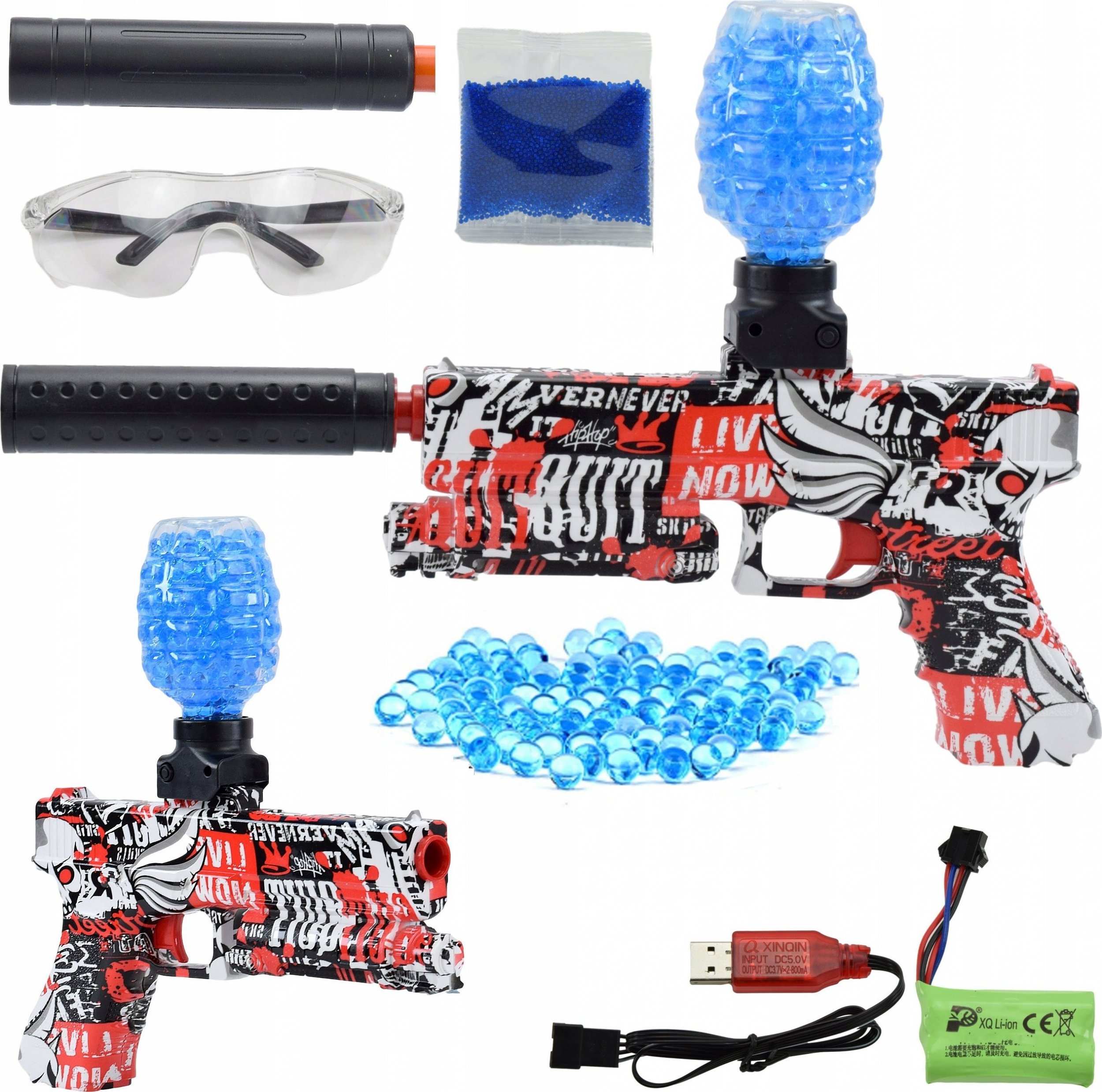 Skleplolki PISTOLET AUTOMAT NA BEZPIECZNE KULKI ŻELOWE KARABIN TŁUMIK