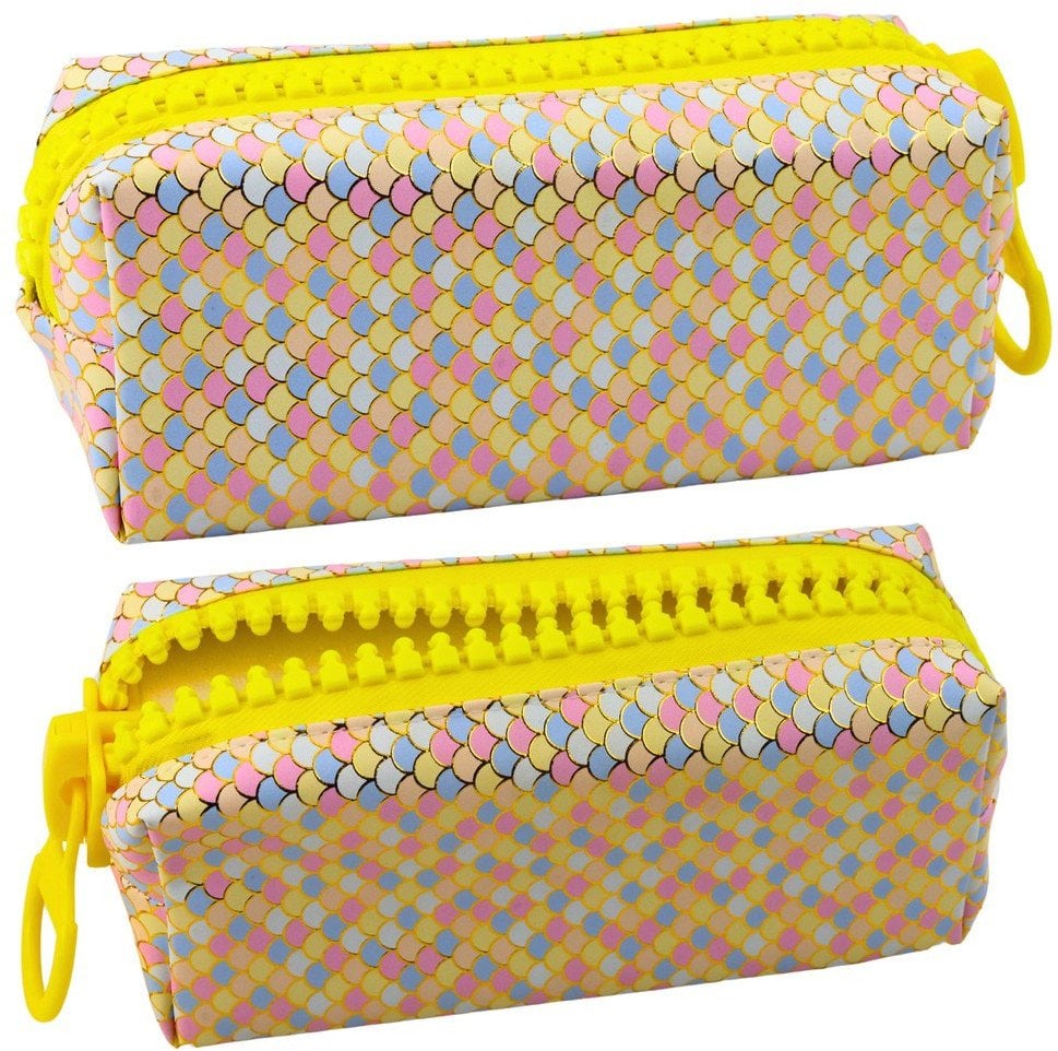 Piórnik Szkolny Organizer Wzór Łusek Syrenich Duży Suwak Kolorowy