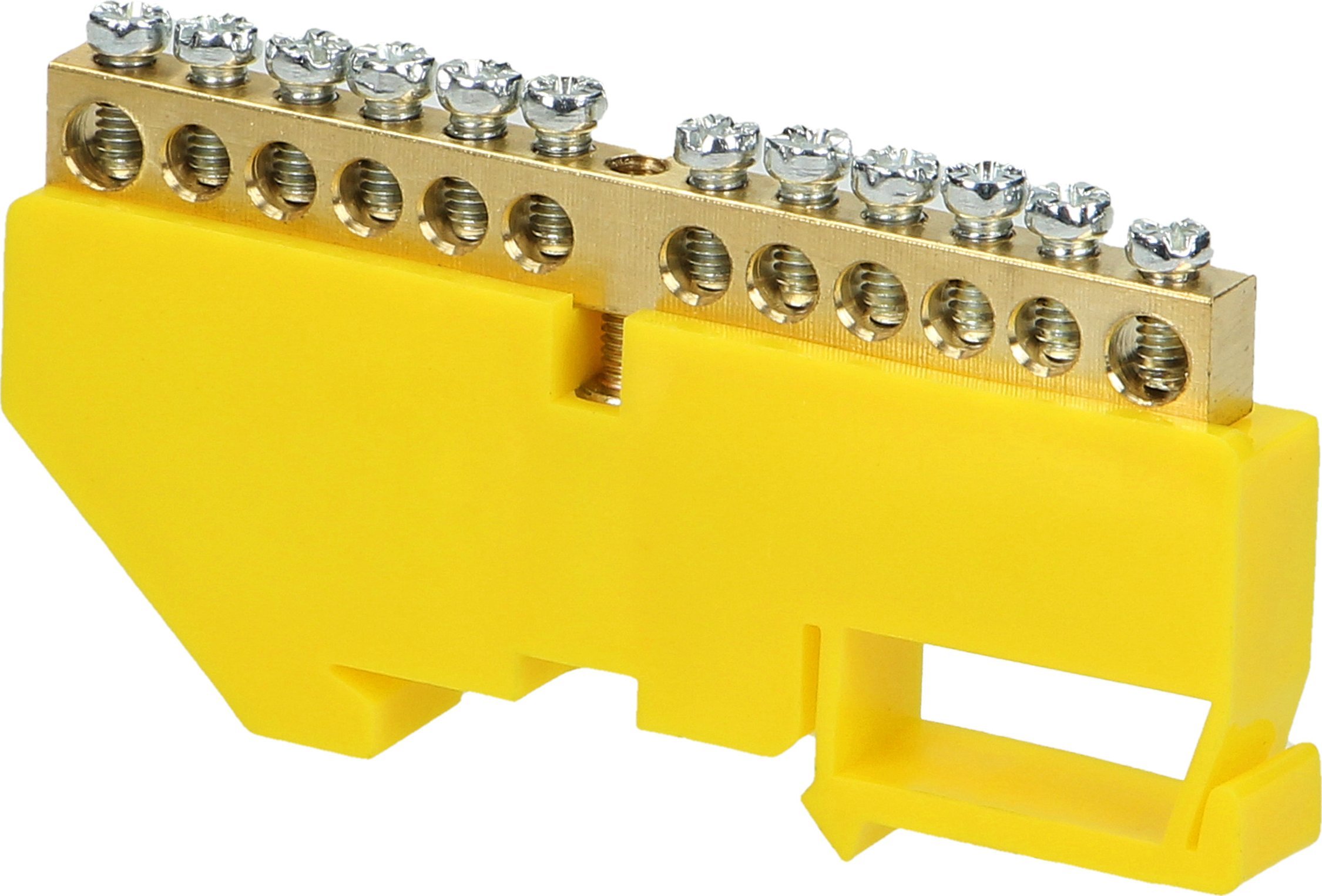 Orno Listwa zaciskowa PE, na szynę TH35, 12 przewodów, żółta