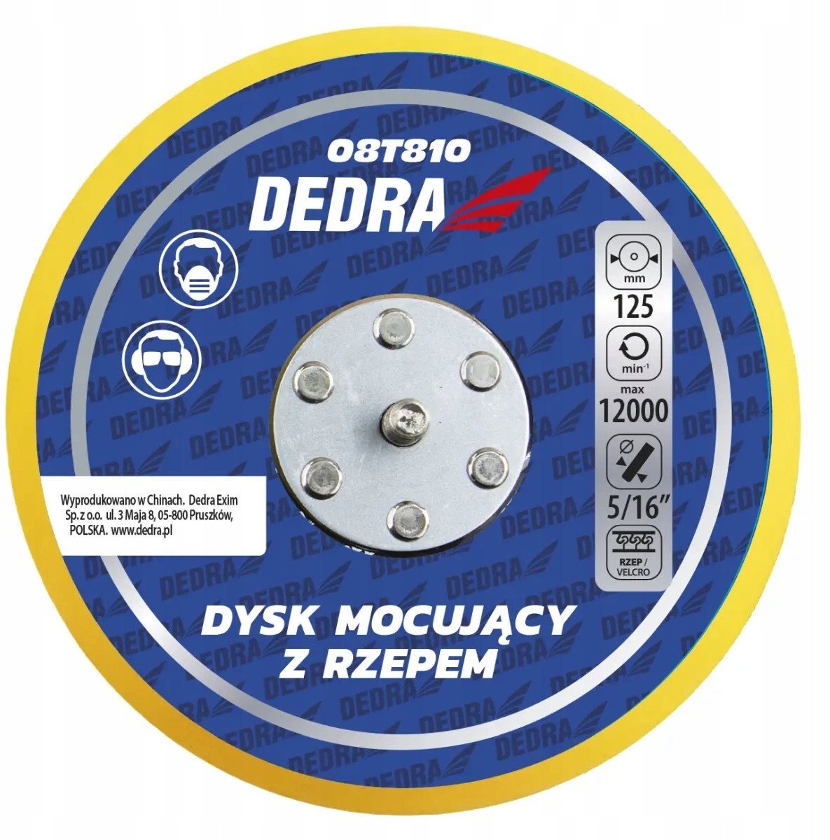 Dysk mocujący z rzepem 125mm do polerek mimośrodowych