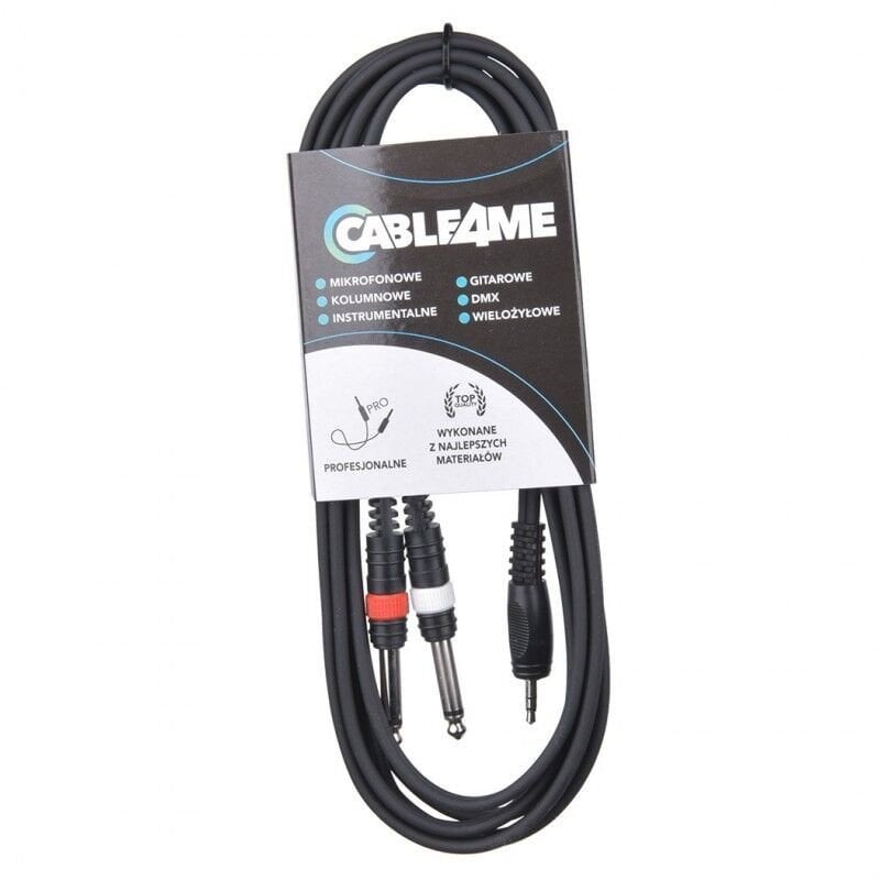 CABLE4ME kabel przewód mini jack 3,5 mm stereo 2x jack mono 6,3 mm 3 m