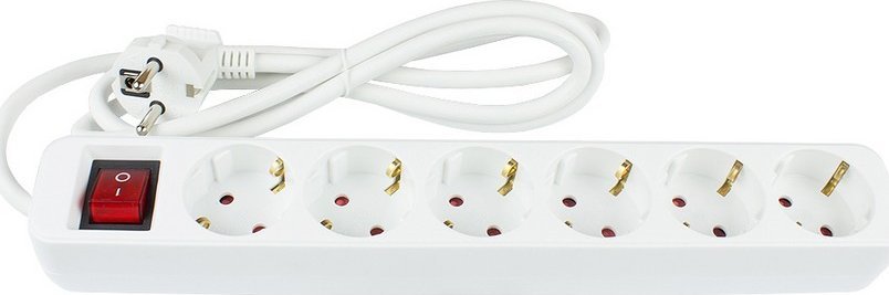 Listwa zasilająca Alcasa Alcasa PS016-W015 rozgałęziacz 1,5 m 6 x gniazdo sieciowe Wewnętrzna Biały