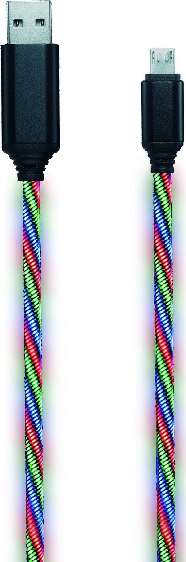 Kabel USB 2GO USB-A - microUSB 1 m Wielokolorowy (797145)