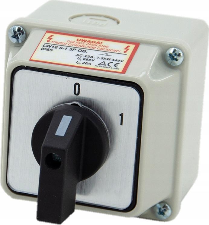 ELS Elektrotechnika ŁĄCZNIK KRZYWKOWY 16A 0-1 3F W OBUDOWIE IP65 LW16 0-1 3P OB.