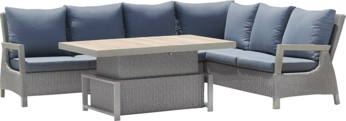 Ramiz Meble Ogrodowe Rattan Narożniki + Regulowany Stół z Blate